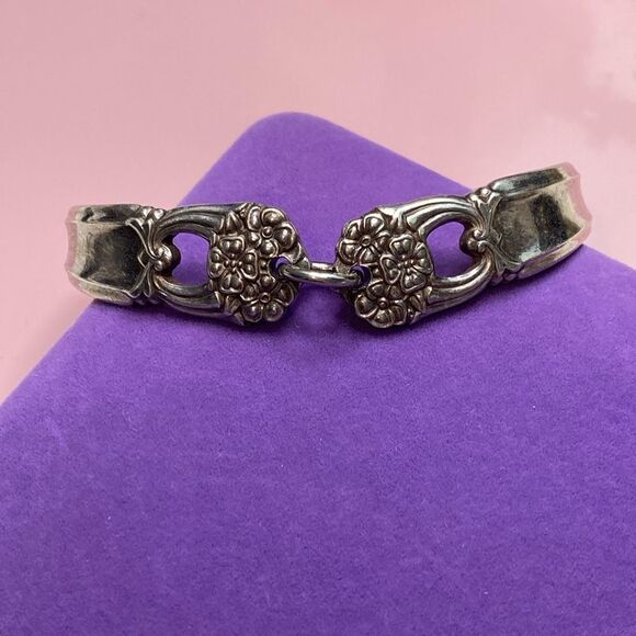 💛 Artisan Sterling Silver Plated Utensil Handle Bracelet - Picture 1 of 6